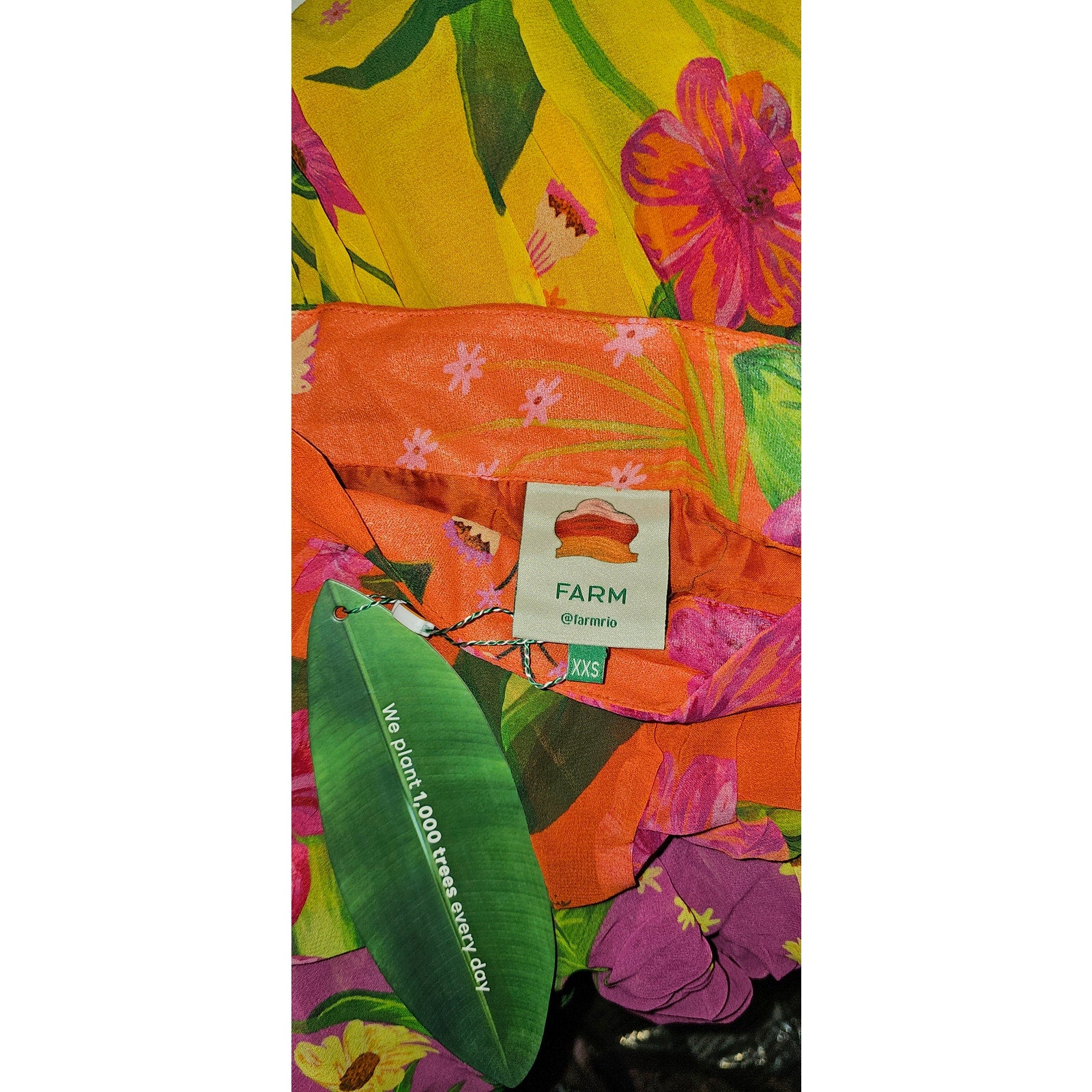 New Anthropologie Farm Rio Romantic Garden Tiered Skirt  $220 XXS Yellow Motif