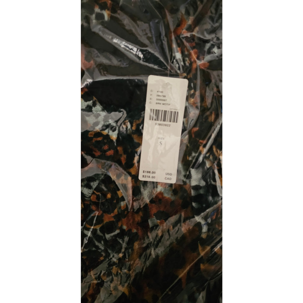 New By Anthropologie Short-Sleeve Velvet Mini Dress $188 SMALL Brown