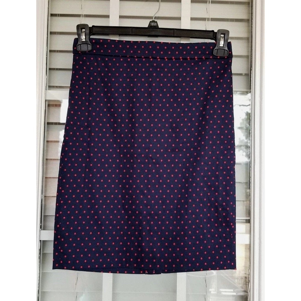 Crew Printed Pencil Skirt in Sateen Polka Dot Career