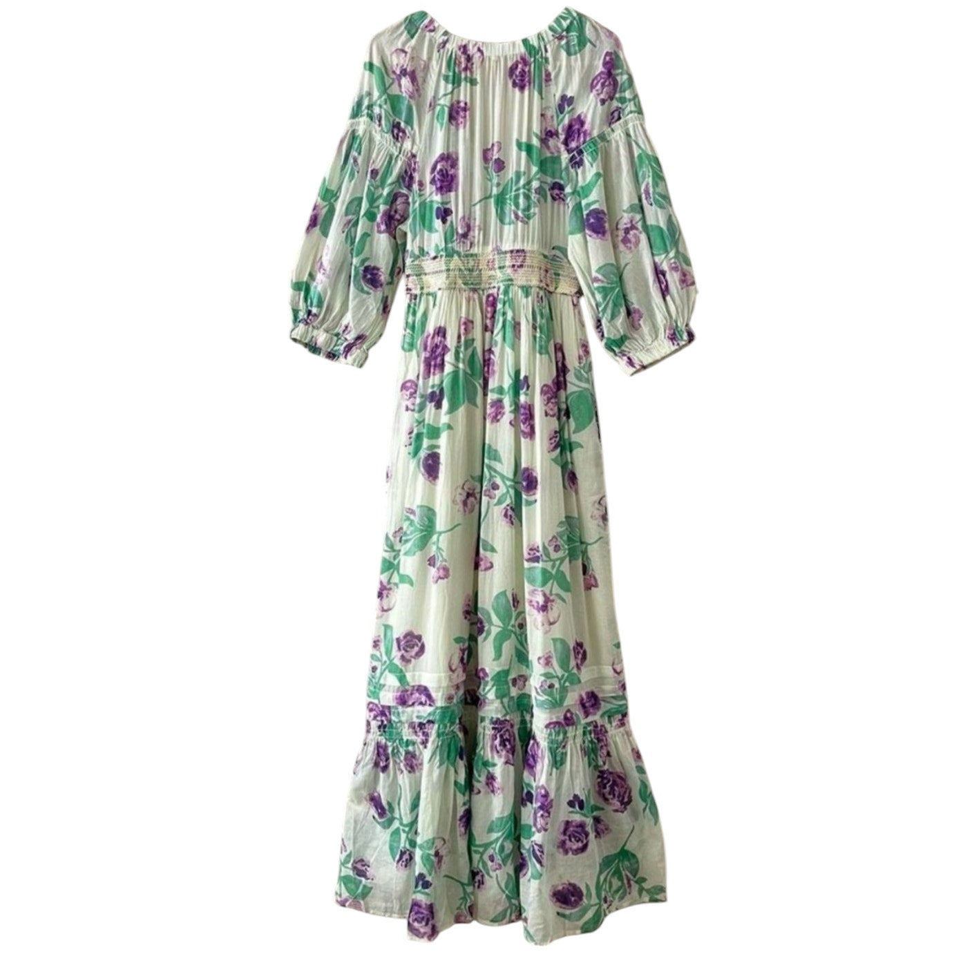 New Free People Golden Hour Floral Maxi Dress $168  X-SMALL Purple Green Boho