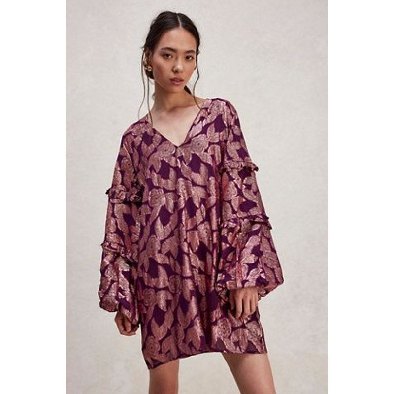 New Free People x Jen's Pirate Booty Rising Star Mini Dress $209 SMALL Burgundy