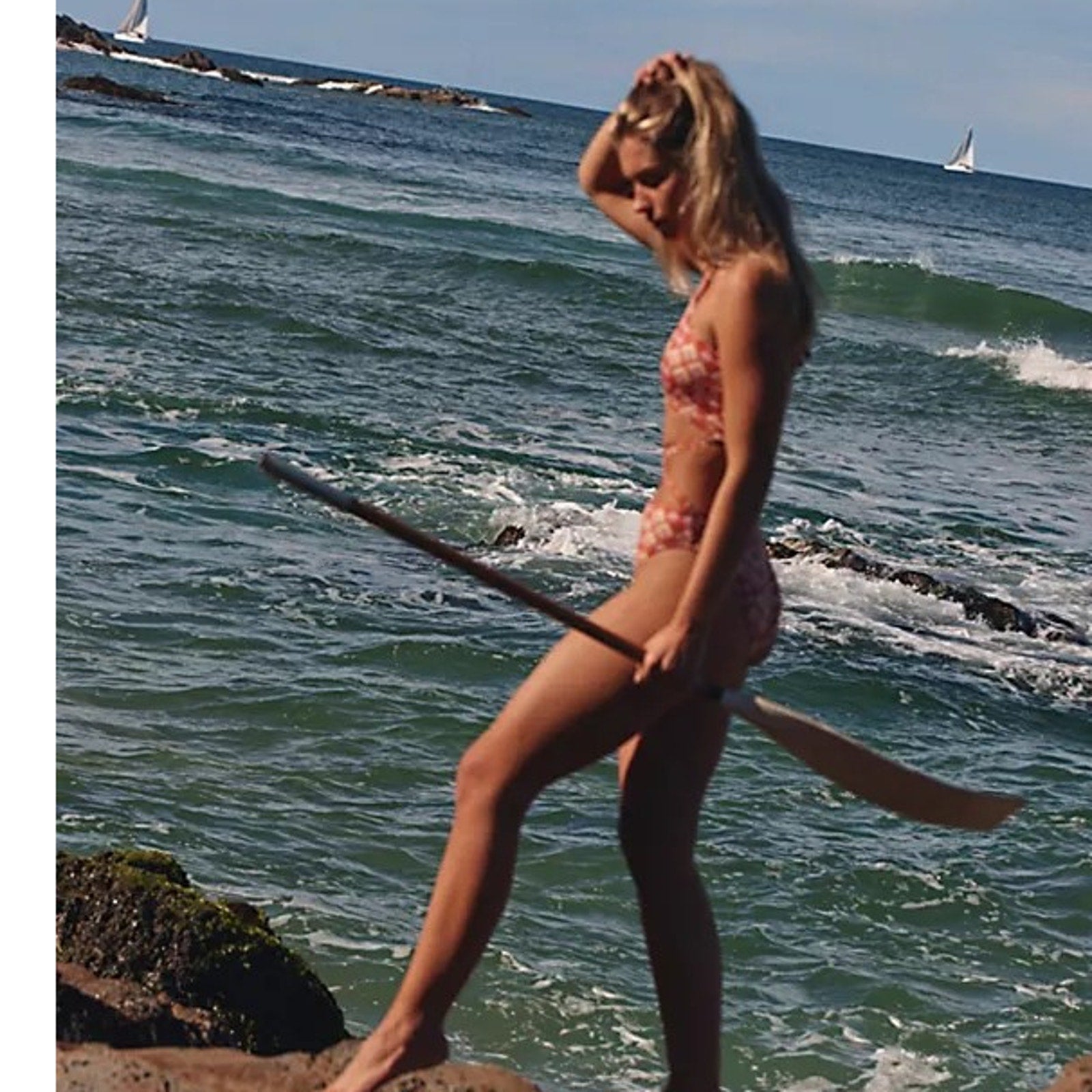 New Free People x Beth Richards Gina Halter One-Piece Geo Swimsuit $250 LARGE