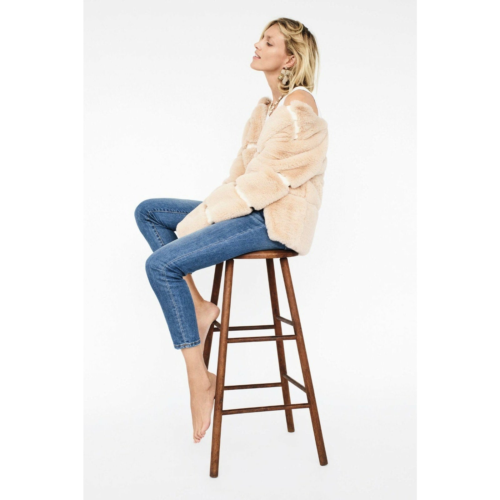 NEW Anthropologie $250 Arielle Faux Fur Jacket By Keepsake Size 4