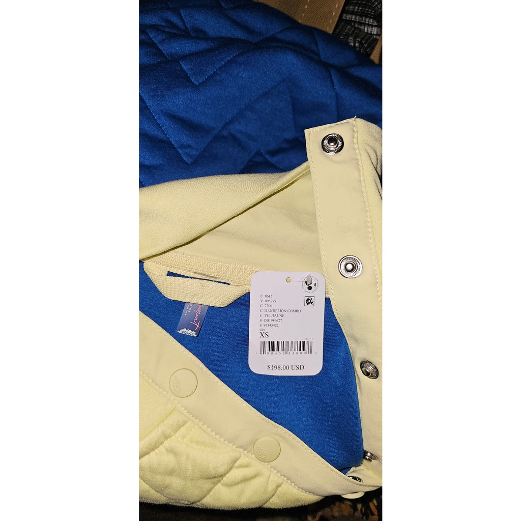 New FREE PEOPLE Zig Zag Pullover $198 X-SMALL Dandelion Combo YELLOW/BLUE