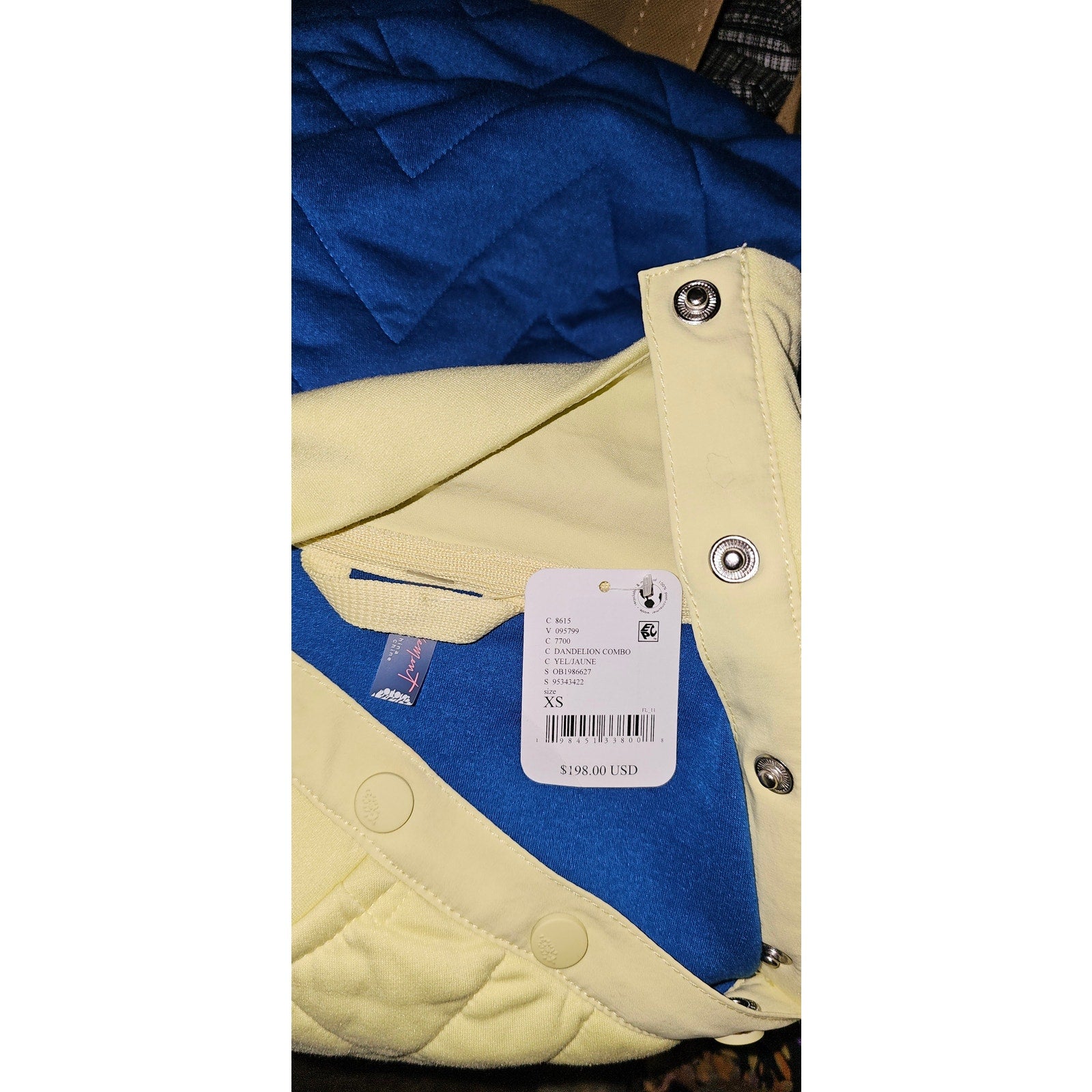 New FREE PEOPLE Zig Zag Pullover $198 X-SMALL Dandelion Combo YELLOW/BLUE