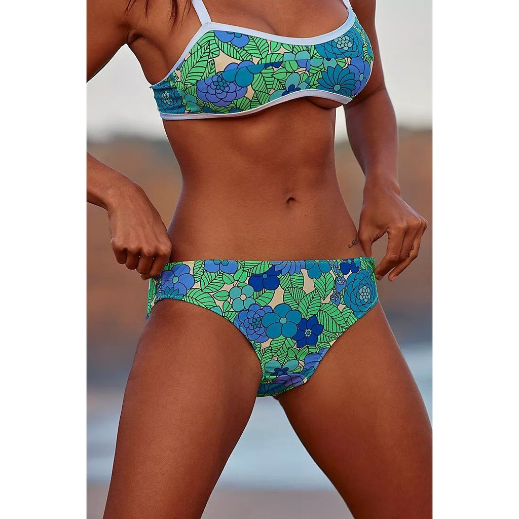New Free People x Anna Sui Beckoning Blossoms Bikini Set $240 MEDIUM Blue Floral