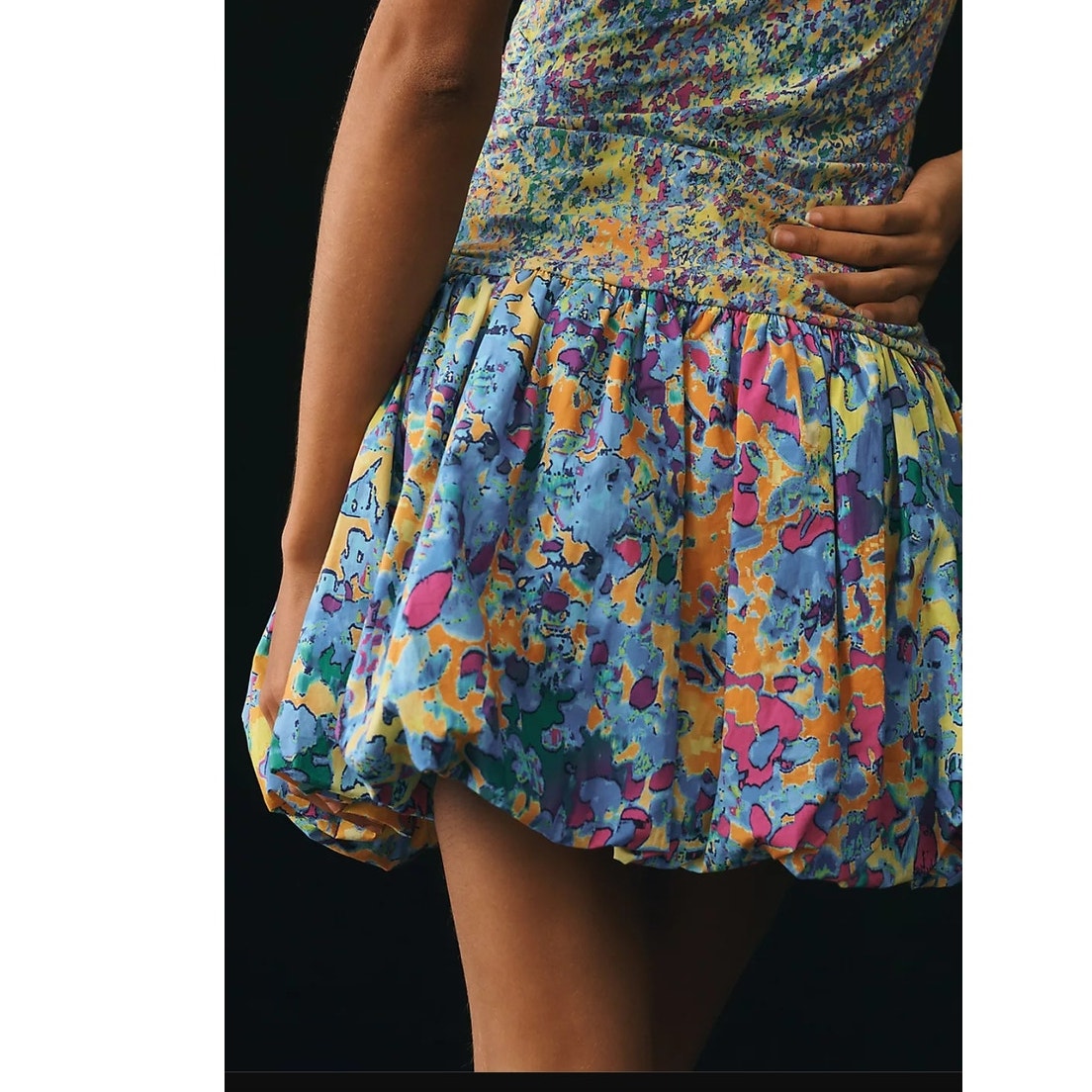 New Anthropologie Plenty by Tracy Reese V-Neck Bubble Dress $230 XSP Abstract