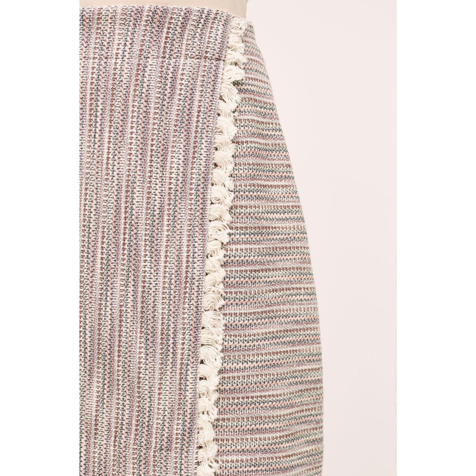 New Anthropologie Wrapped Fringe Mini Skirt By Maeve Size 6 $118 Blue Motif