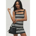 Anthropologie Hutch Sleeveless Square-Neck Knit Mini Dress LARGE B&W Anthropologie