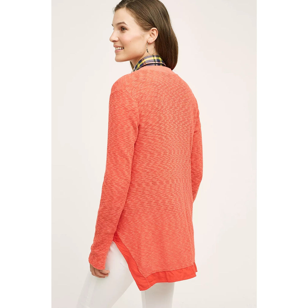 New Anthropologie Evie Cardigan by Left of Center $98 SMALL Red Orange Coral