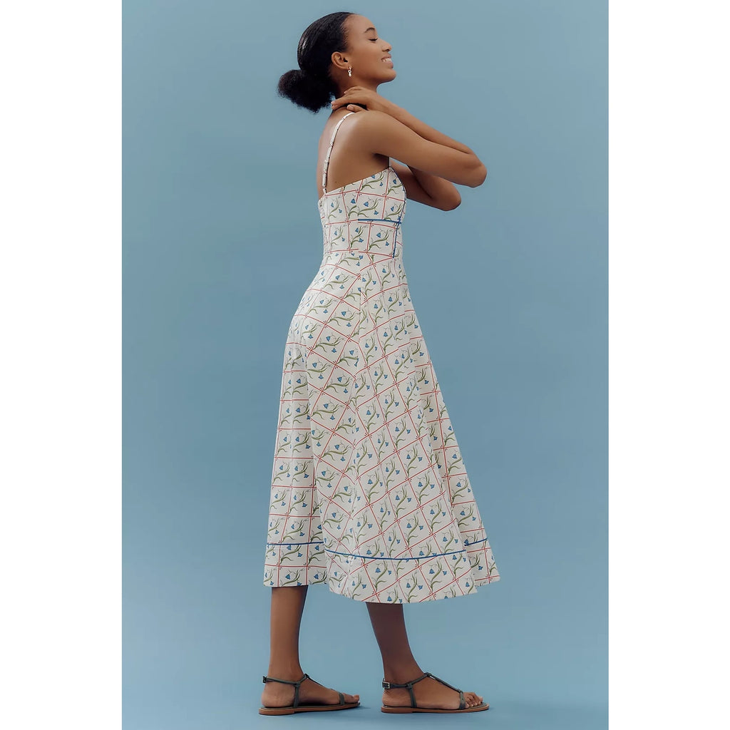 Anthropologie Rachel Antonoff Harper Linen Cotton Blend Midi Dress 1X Anthropologie