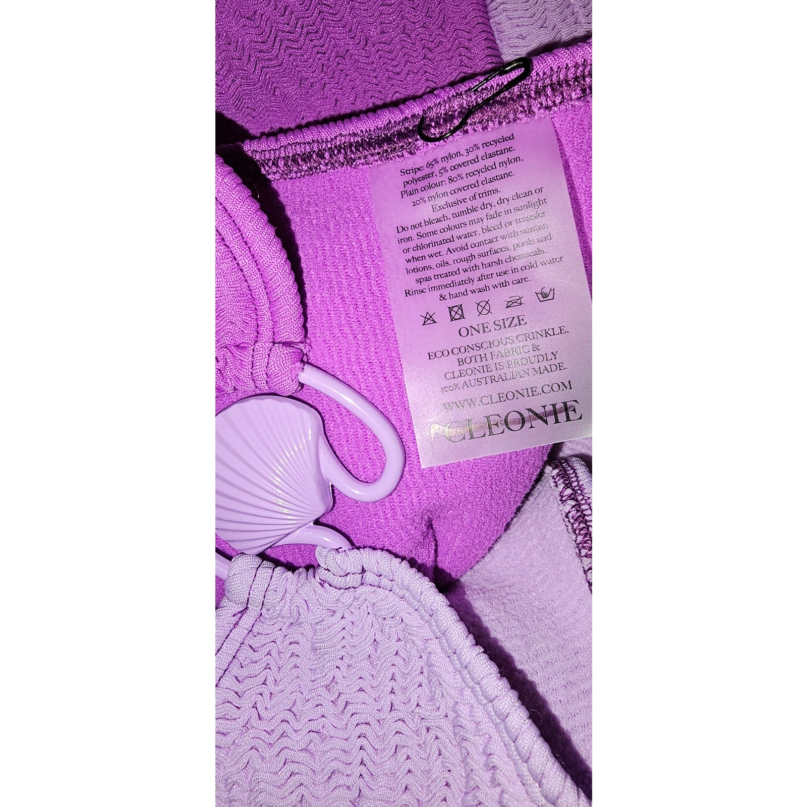 FREE PEOPLE Cleonie Twin Fin One-Piece Swimsuit ONESIZE Purple OS Free People