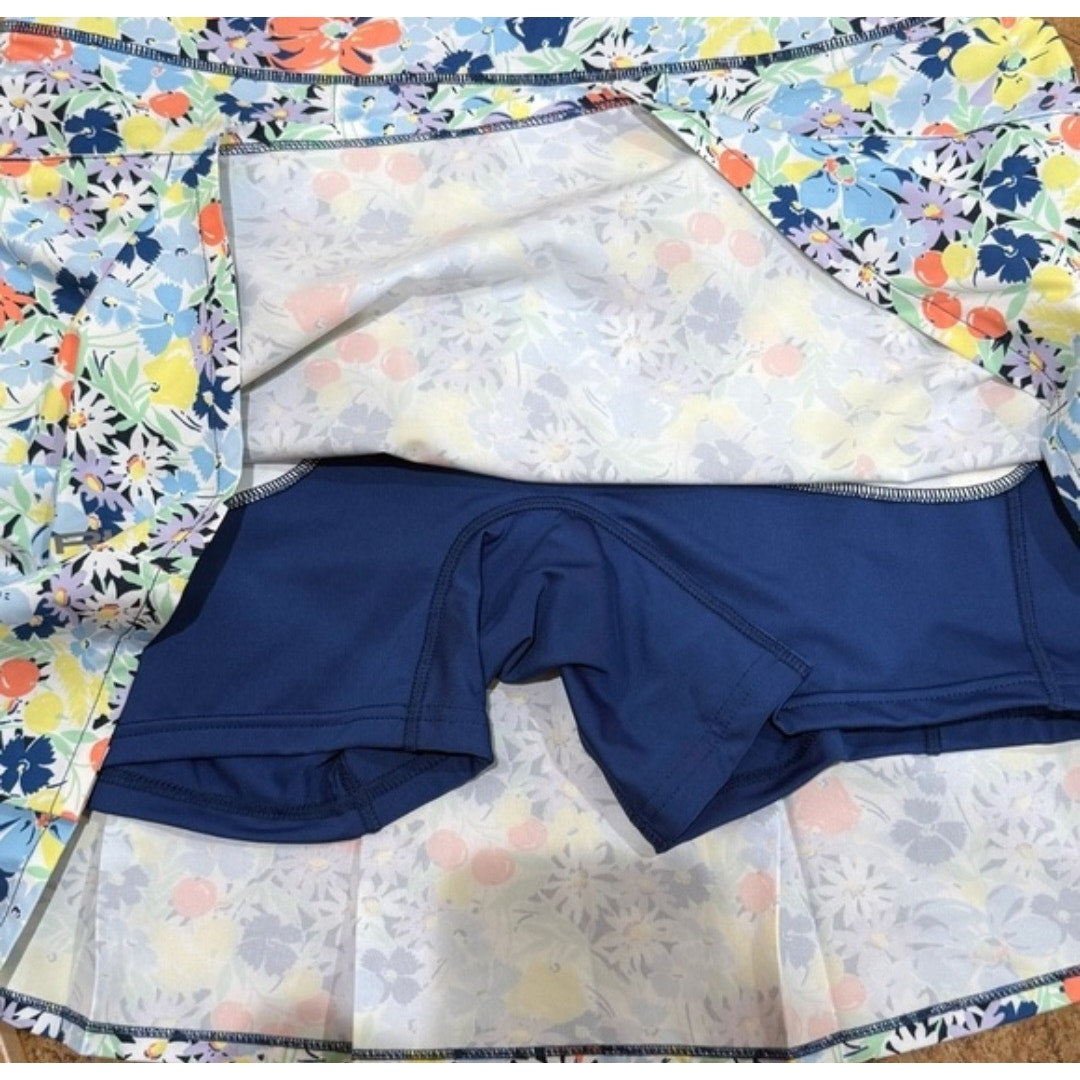 NWT Ralph Lauren 15" Performance Pleated Mini Skort $148 LARGE Floral Ralph Lauren Sport