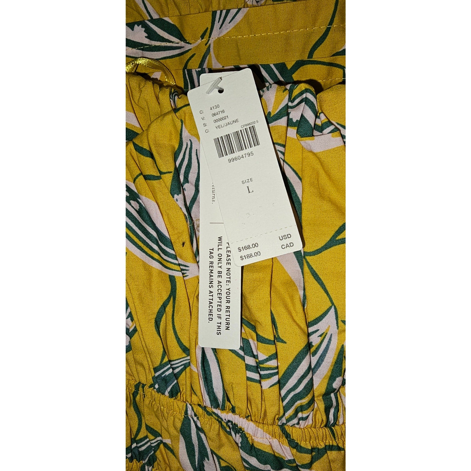 Anthropologie The Somerset Strapless Maxi Dress Large Yellow Anthropologie