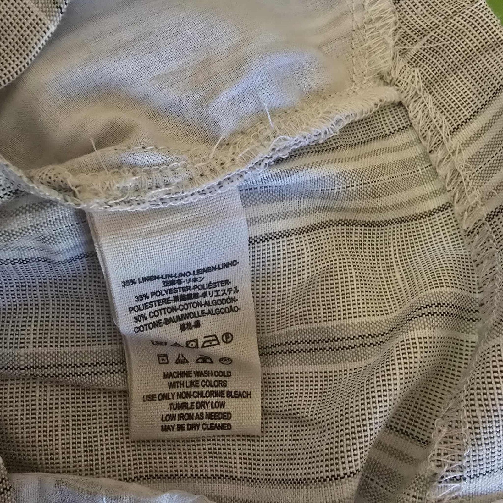 New Free People Austin Striped Linen Blend Shorts $88 Size Small Gray