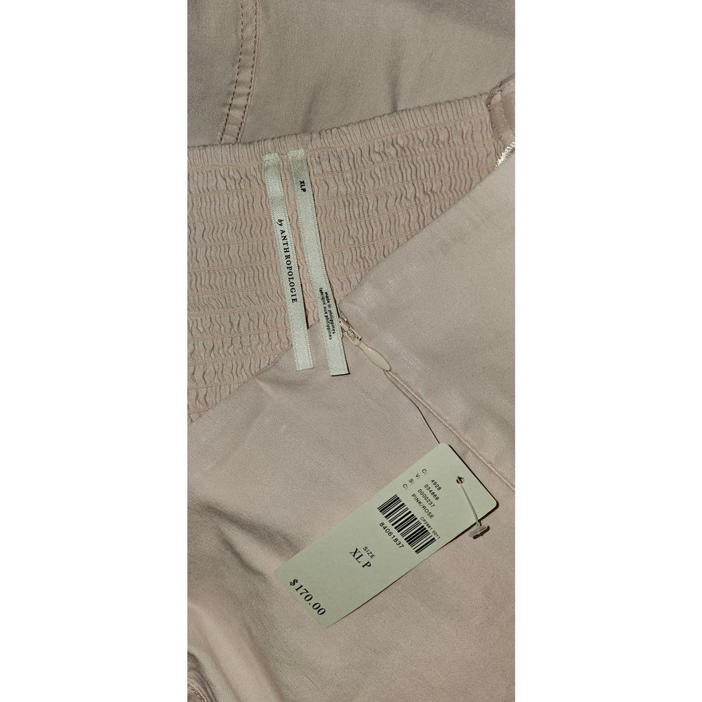 New By Anthropologie Strapless Side-Slit Dress $170 XL PETITE Pink Knee Length