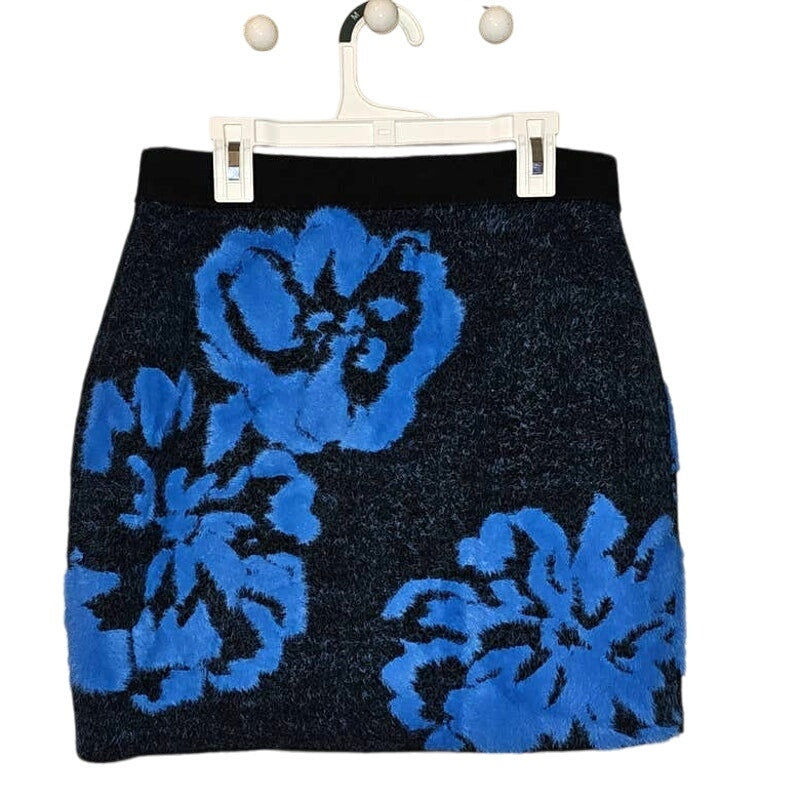 New By Anthropologie Sweater Skirt Only $180 SMALL Blue Floral Motif
