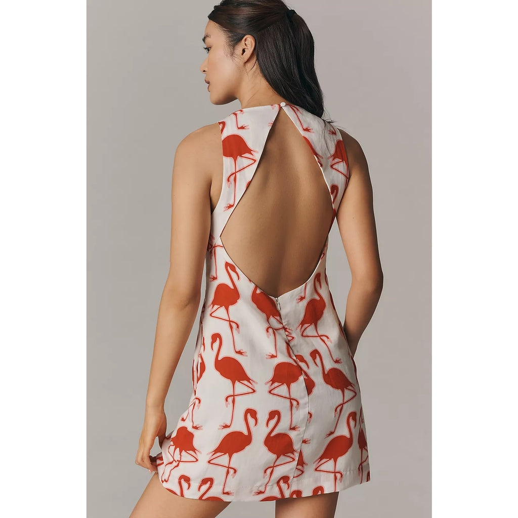 Anthropologie Maeve Sleeveless Linen Blend Printed Shift Mini Dress S Anthropologie
