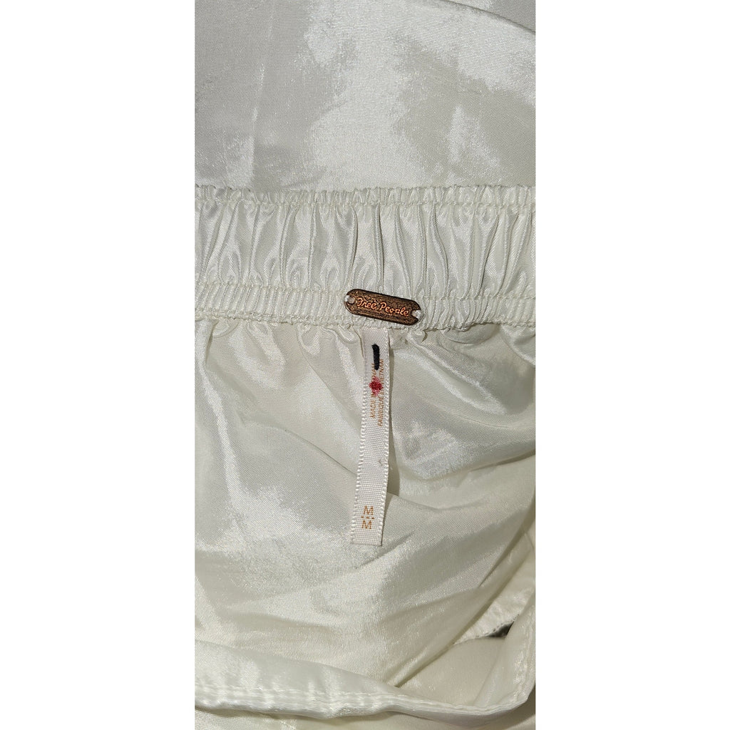 New FREE PEOPLE Emery Drop-Waist Midi Skirt $128 MEDIUM White Elastic