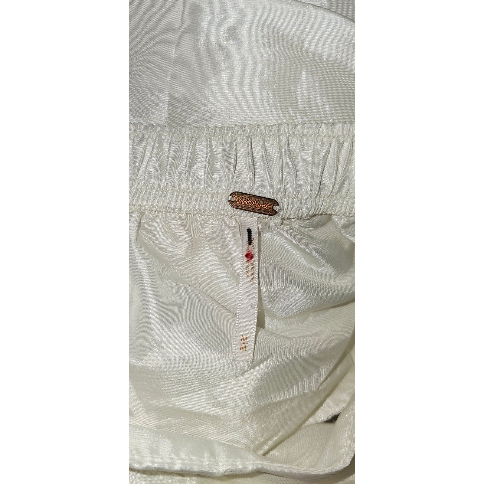 New FREE PEOPLE Emery Drop-Waist Midi Skirt $128 MEDIUM White Elastic