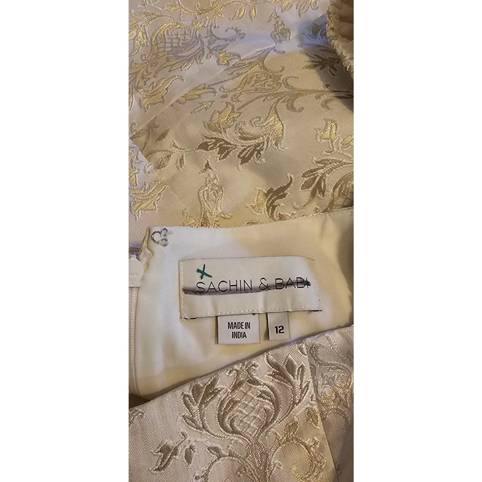 New Anthropologie BHLDN Sachin & Babi Kendal Dress $248 SIZE 12 Ivory & Gold