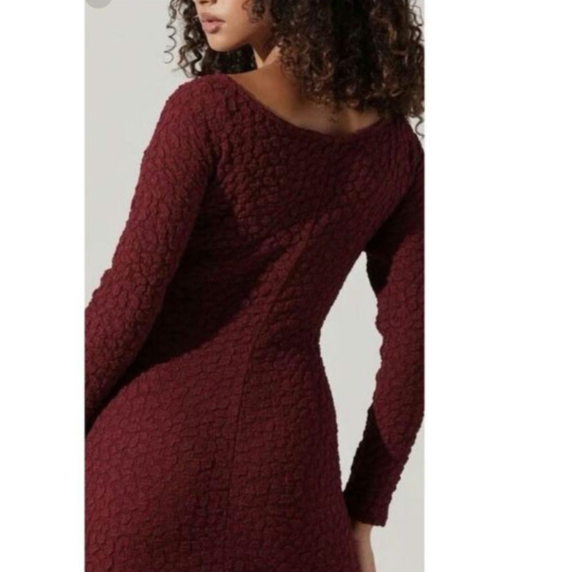 ASTR The Label Textured Knot-Front Off-The-Shoulder Long-Sleeve Midi Dress Anthropologie