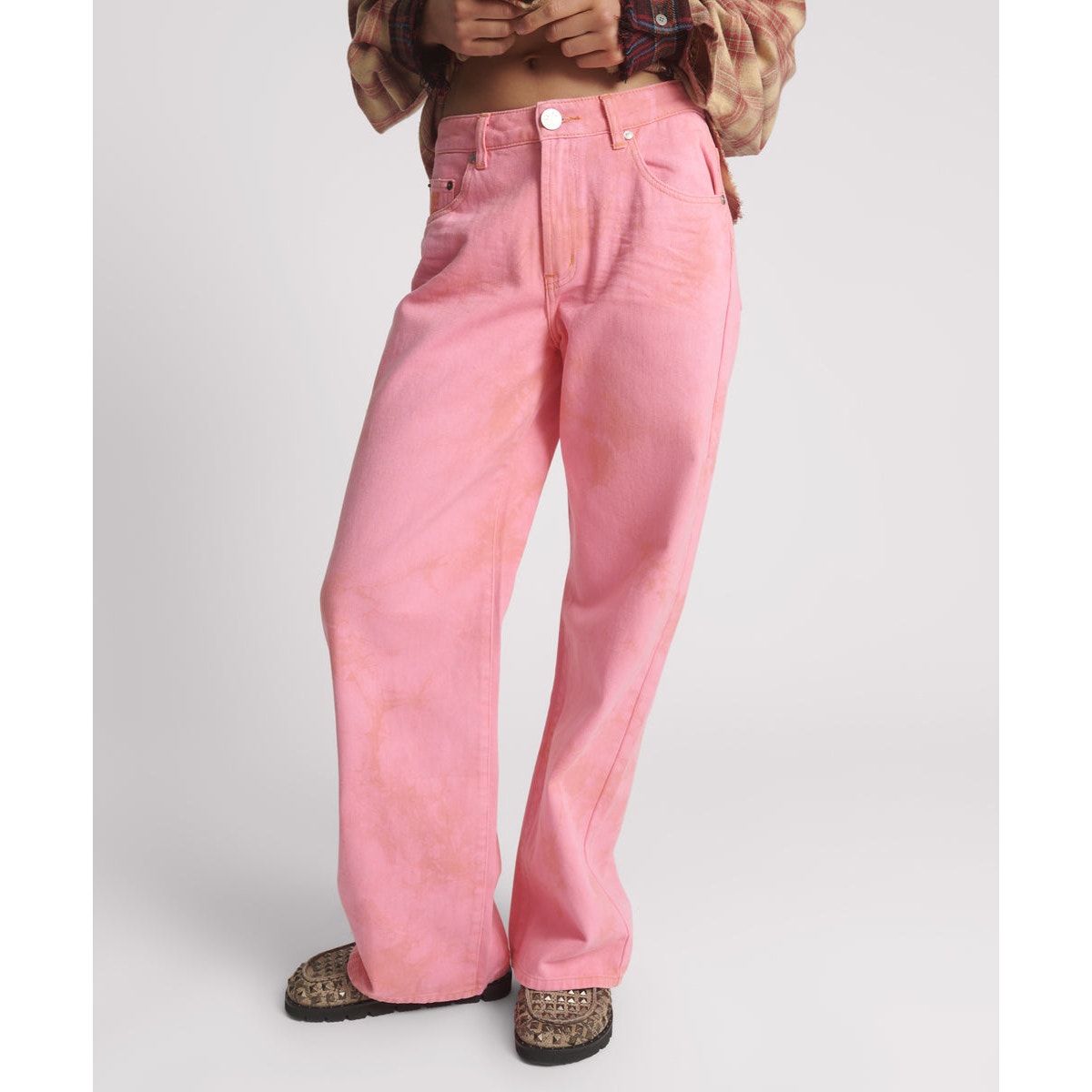 Free People One Teaspoon Jackson Mid-rise Wide-leg Jeans