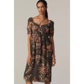 Farm Rio x Anthropologie Long-Sleeve Halter Midi Dress MEDIUM Green Anthropologie