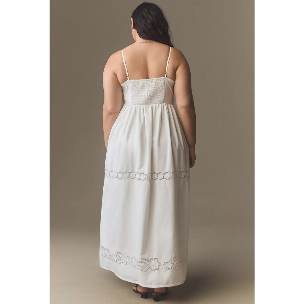 Anthropologie Vineet Bahl Sleeveless V-Neck Floral Cutwork Midi Dress $278