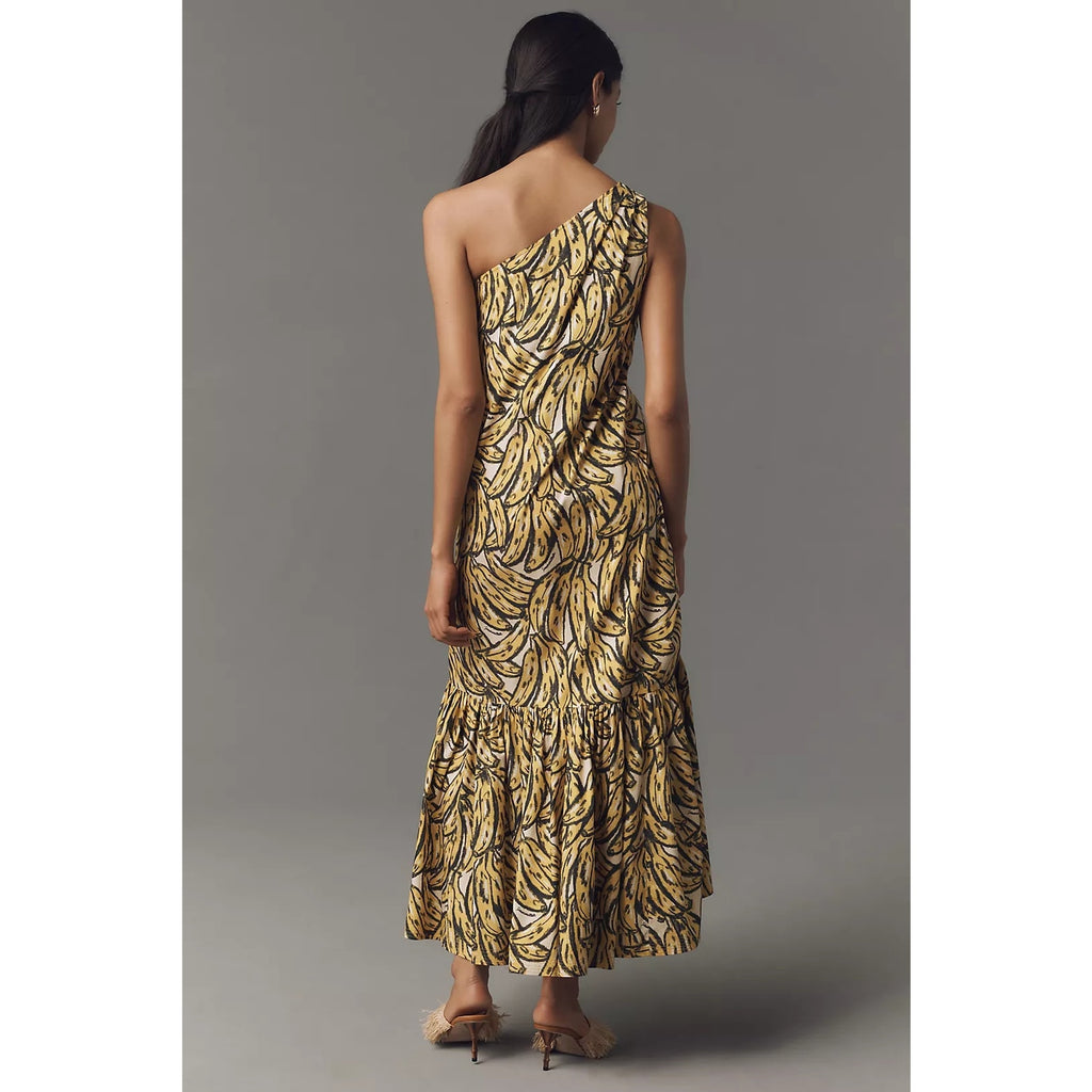 Anthropologie SIMONMILLER Rea One-Shoulder Poplin Maxi Dress LARGE Anthropologie
