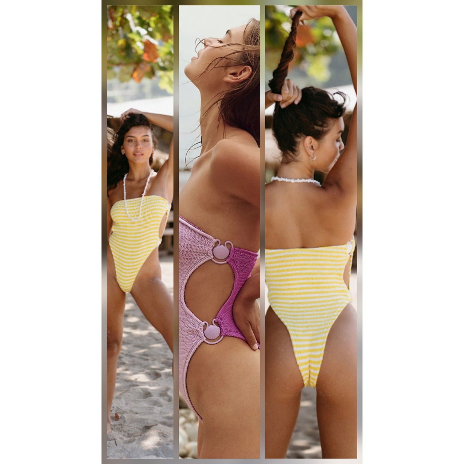 FREE PEOPLE Cleonie Twin Fin One-Piece Swimsuit ONESIZE Purple OS Free People