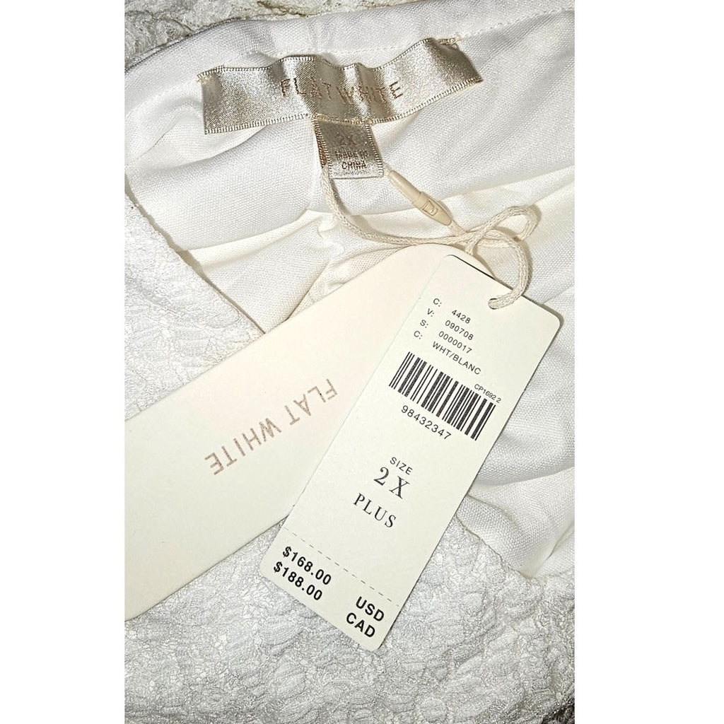 Anthropologie x Flat White Plunge Slim Maxi Dress PLUS 2X White Anthropologie