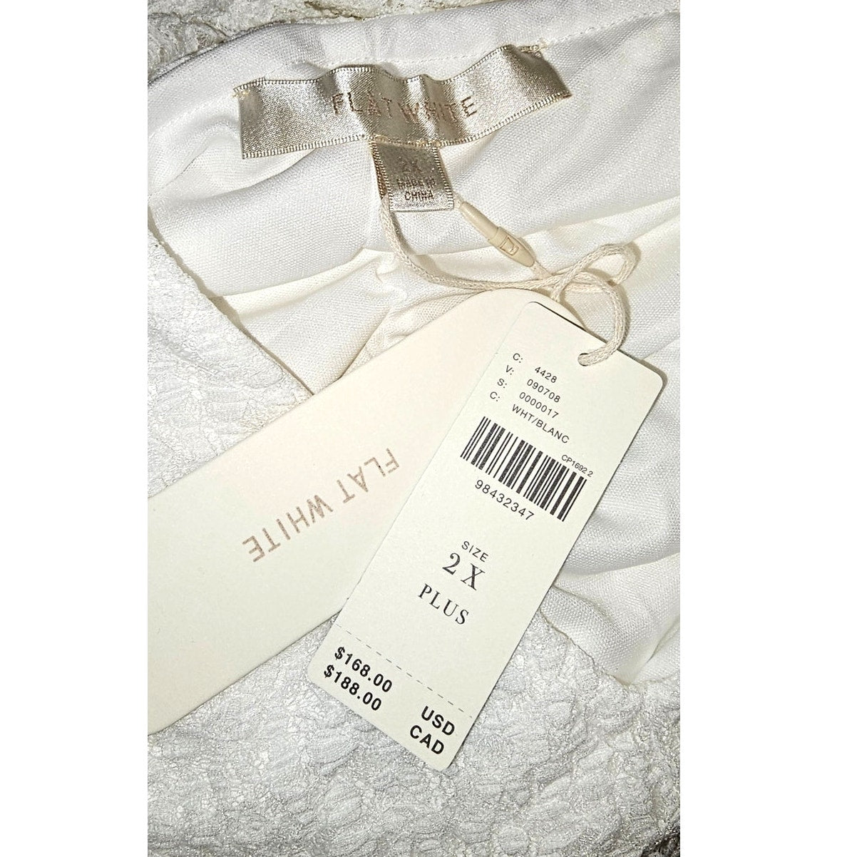 Anthropologie x Flat White Plunge Slim Maxi Dress PLUS 2X White Anthropologie