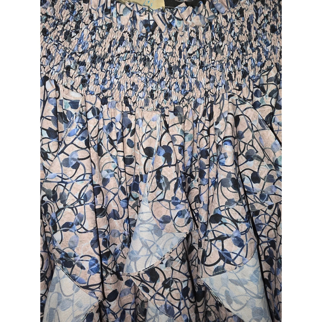 New Anthropologie Keshika Ruffled Midi Skirt Mynah's Reynu Taandon $178 SMALL Anthropologie