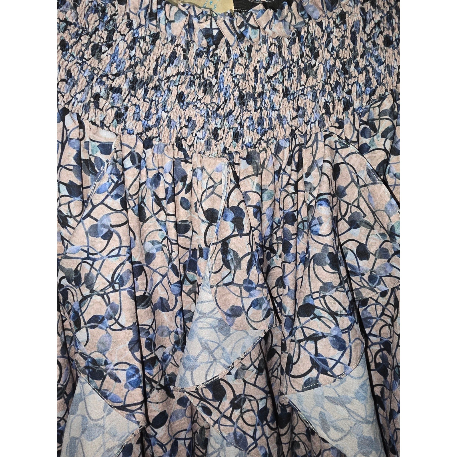 New Anthropologie Keshika Ruffled Midi Skirt Mynah's Reynu Taandon $178 SMALL Anthropologie