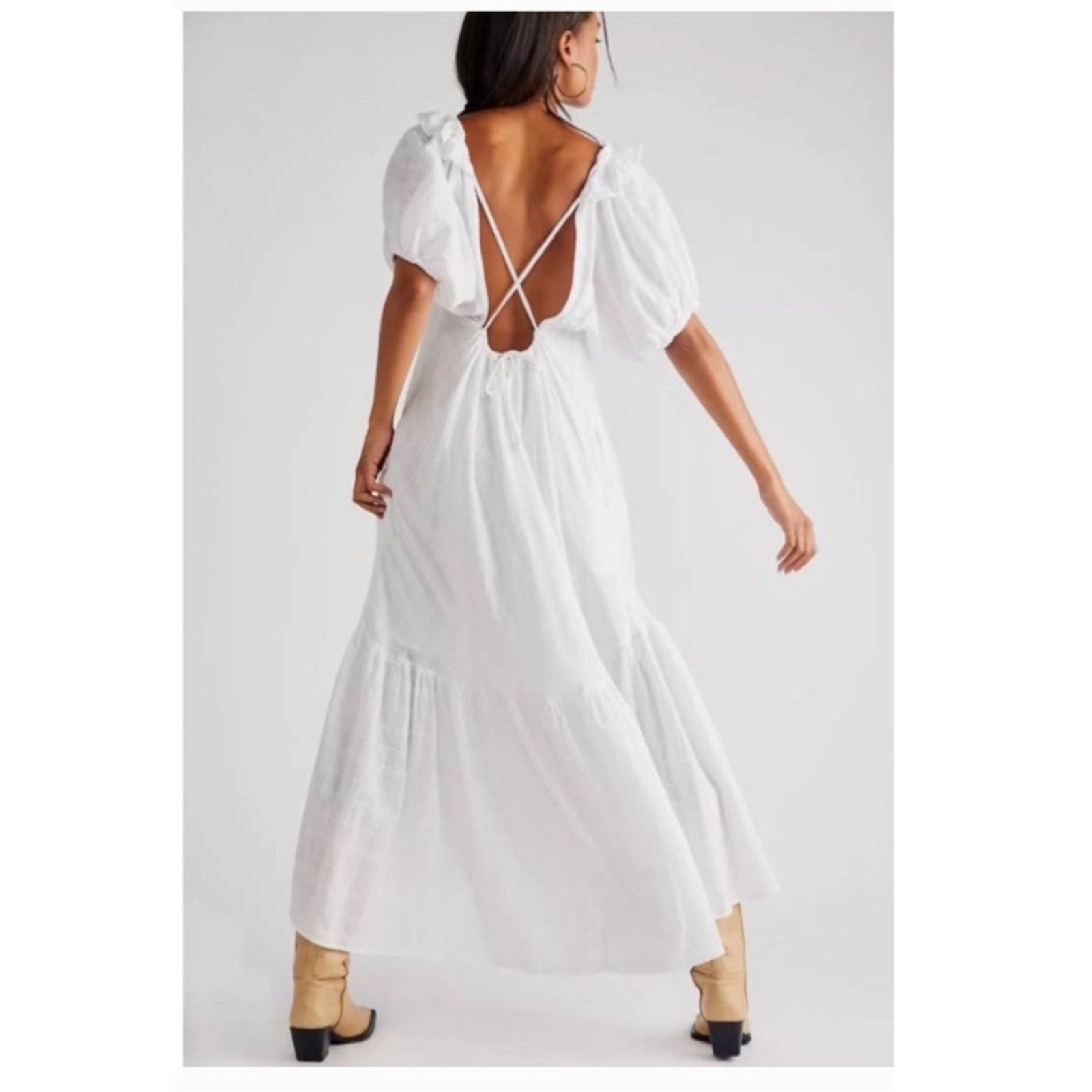 New Free People Kaylyn Midi Dress Free-est $108 SMALL Ivory