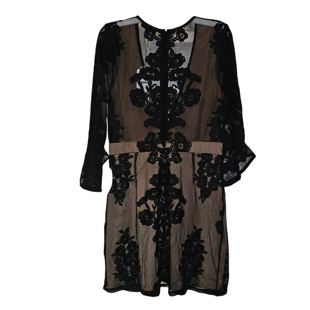 New FREE PEOPLE For Love & Lemons Temecula Mini Dress $248 X-SMALL Black