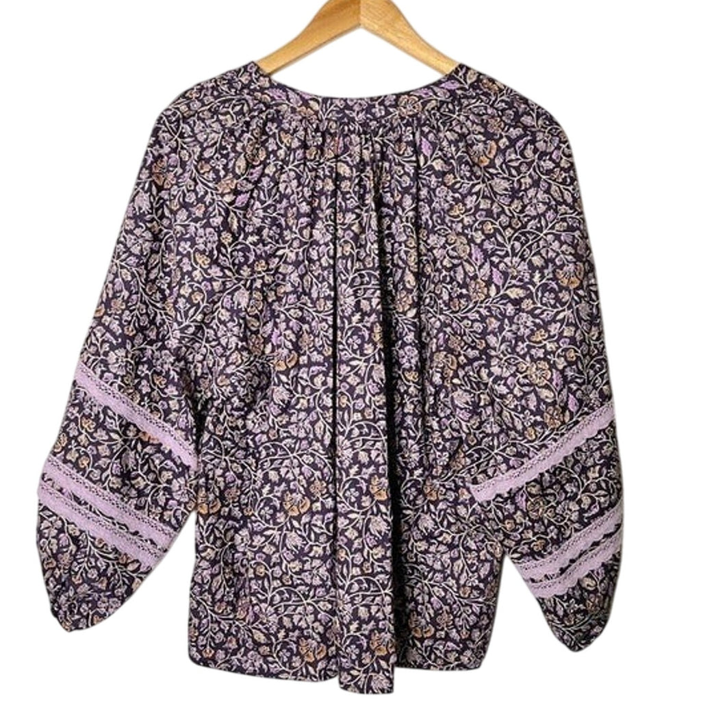 NEW Anthropologie Porridge Jovie Puff Sleeved Floral Blouse Size Small