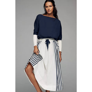 Anthropologie Daily Practice Twofer Long-Sleeve Maxi Dress MEDIUM Navy