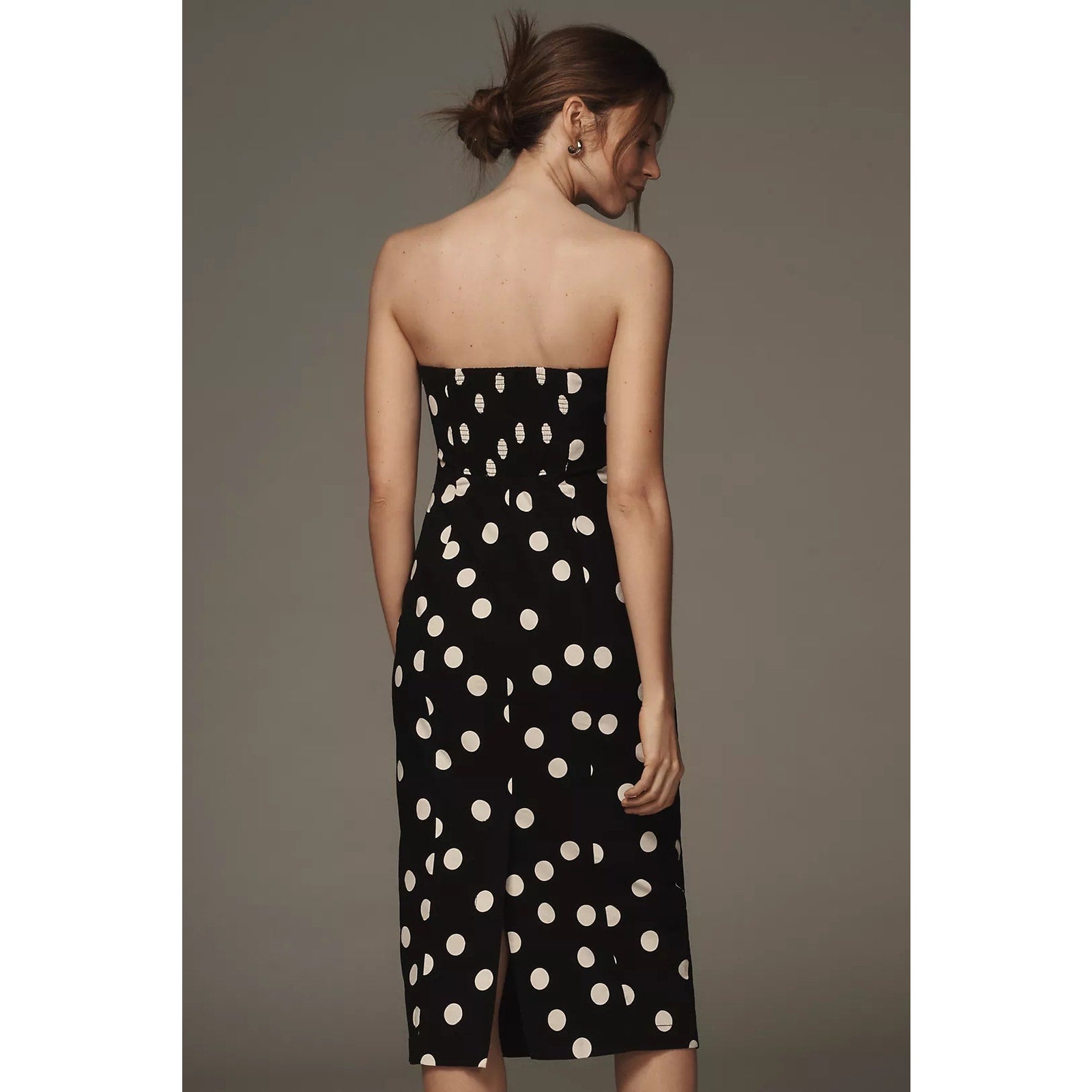 Anthropologie Strapless Bow-Front Midi Dress $168 XL Black Removeable Straps