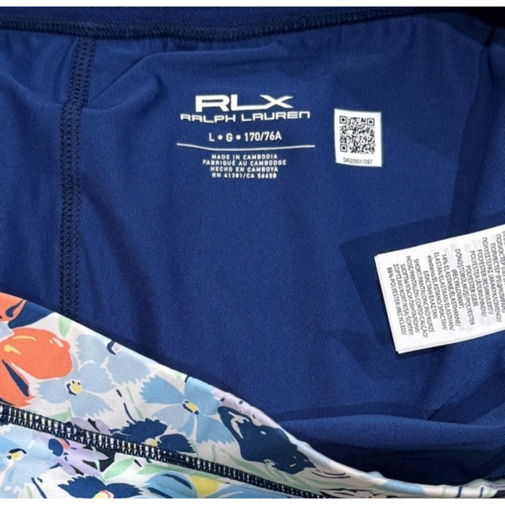 NWT Ralph Lauren 15" Performance Pleated Mini Skort $148 LARGE Floral Ralph Lauren Sport