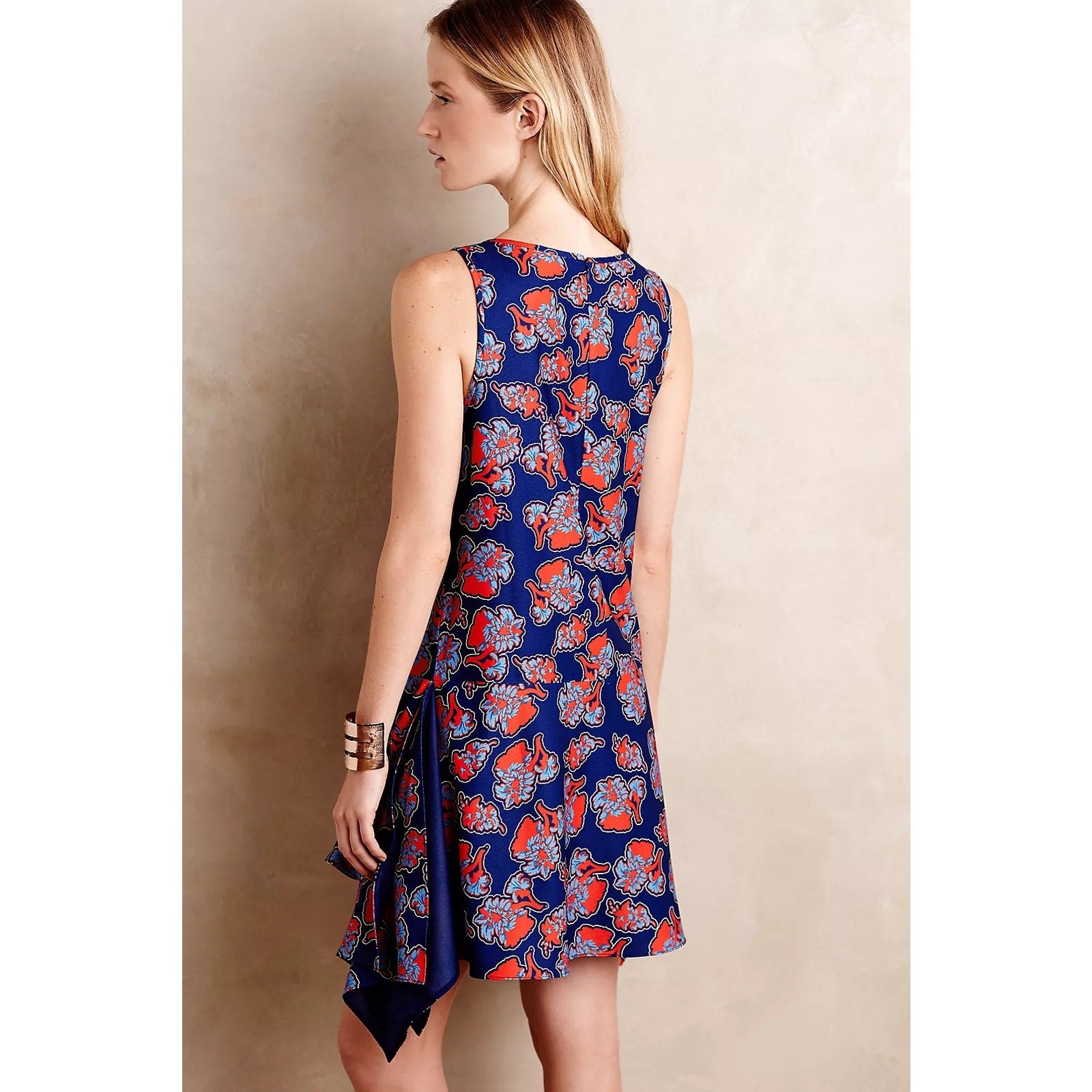New Anthropologie Peter Som x Made In Kind Sintra Mini Dress Size 2 Blue