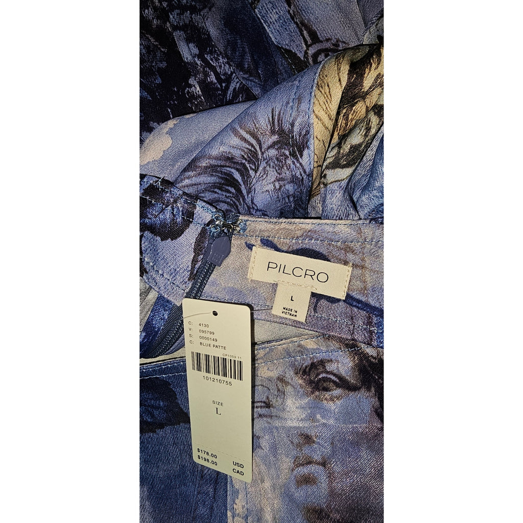 Anthropologie Pilcro Sleeveless Scoop-Next Midi Dress Large Blue Floral Anthropologie