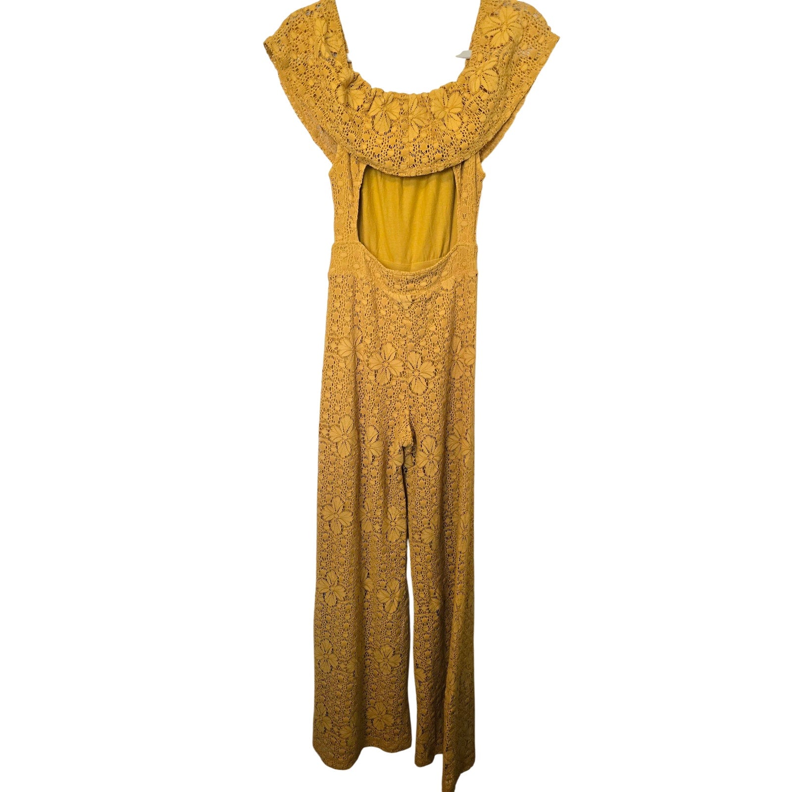 New Free People NIGHTCAP Sunflower Positano Jumpsuit $495 X-SMALL Mustard