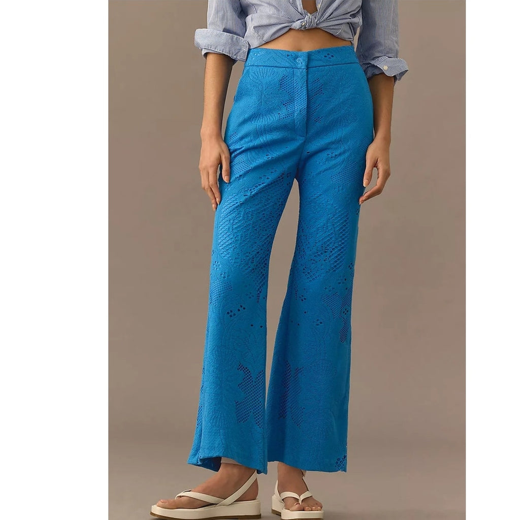 Anthropologie Beatrice .b Cropped Chino Pants $375 SIZE 4 Blue