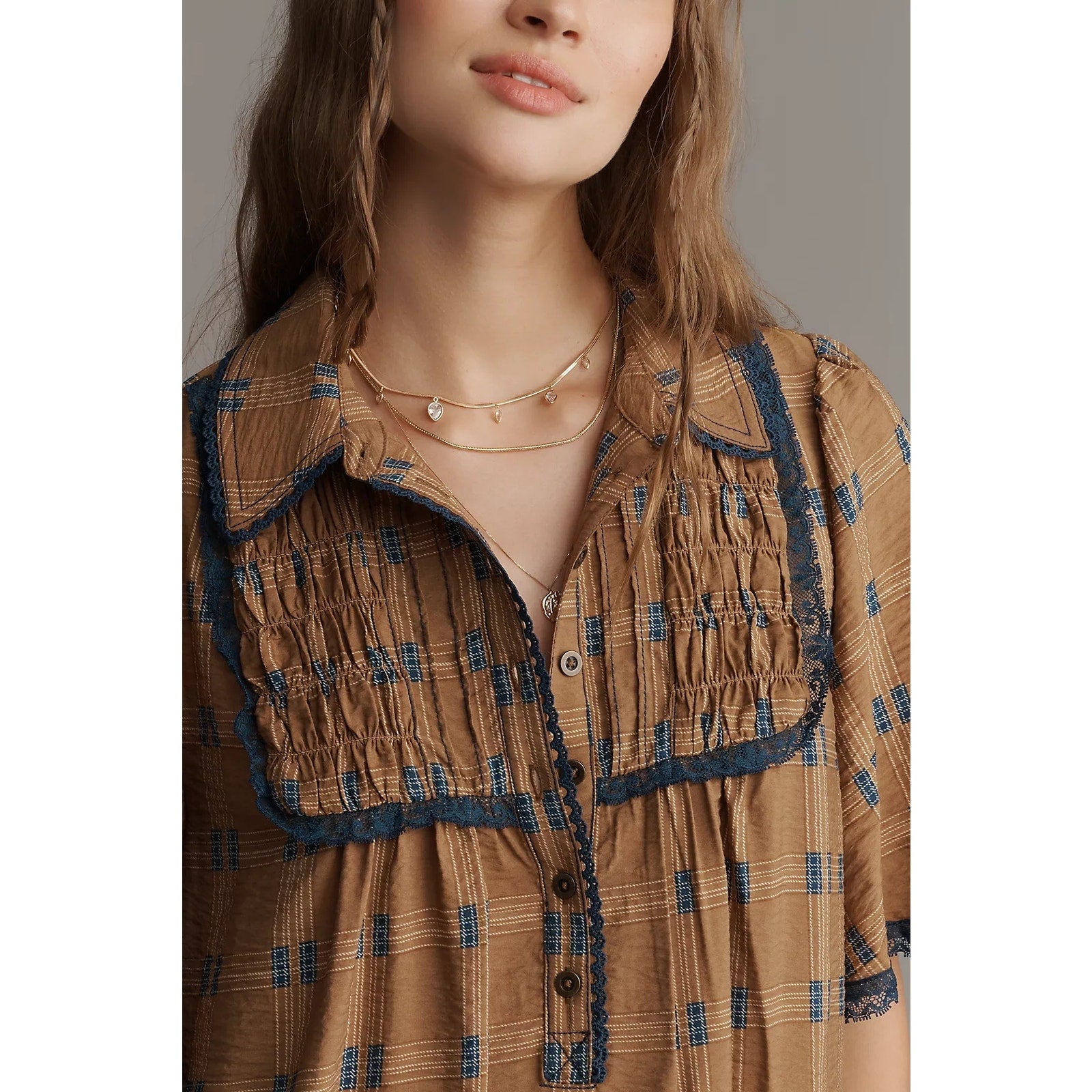 Anthropologie Pilcro Short-Sleeve Tunic Shirt Dress