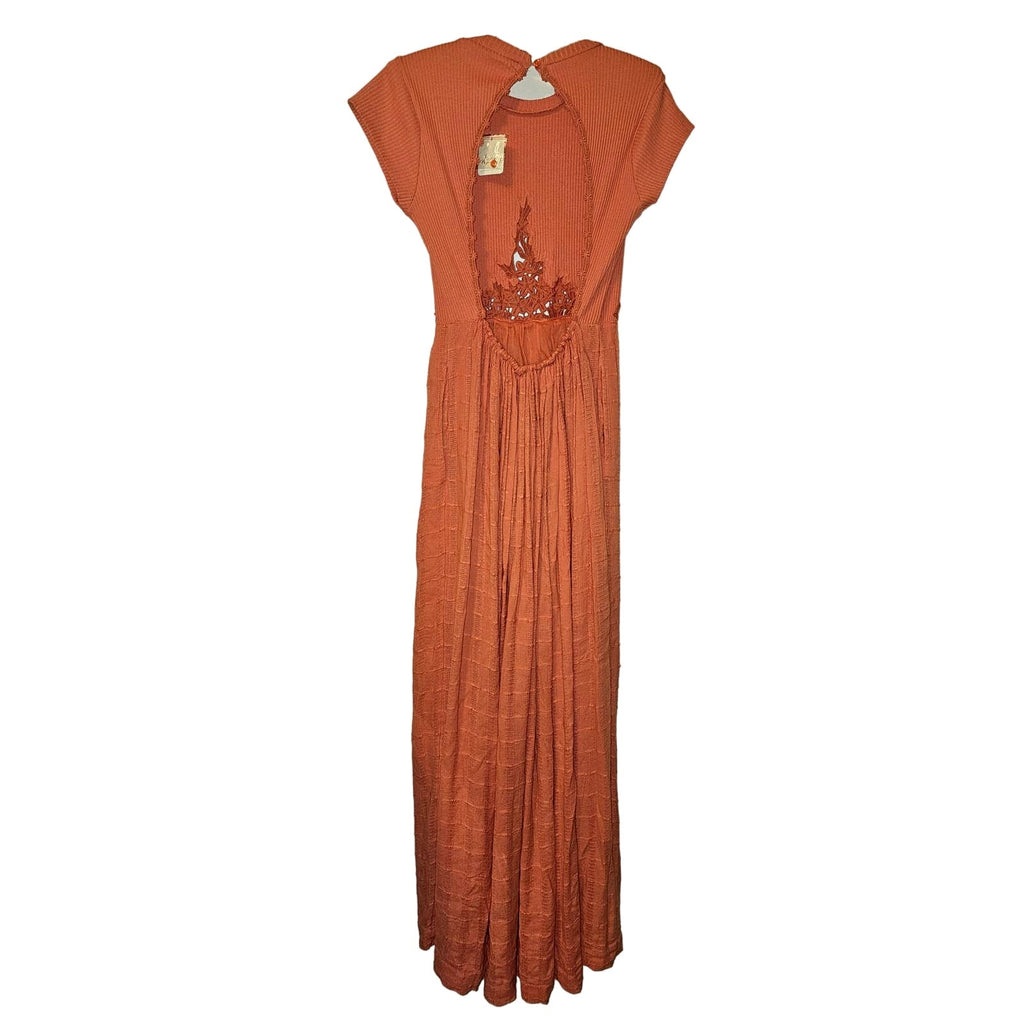 New Free People Serenity Maxi Dress $168  X-SMALL Peach BOHO-CHIC