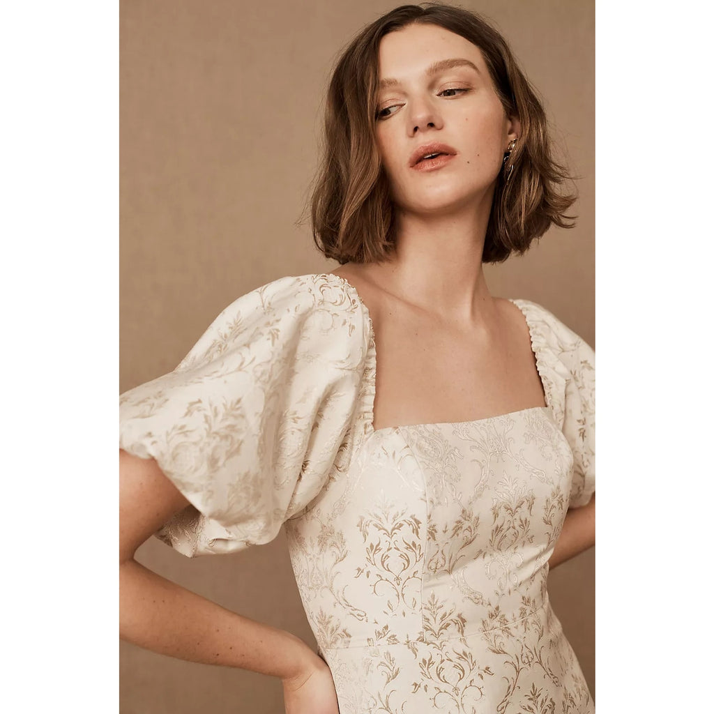 New Anthropologie BHLDN Sachin & Babi Kendal Dress $248 SIZE 12 Ivory & Gold