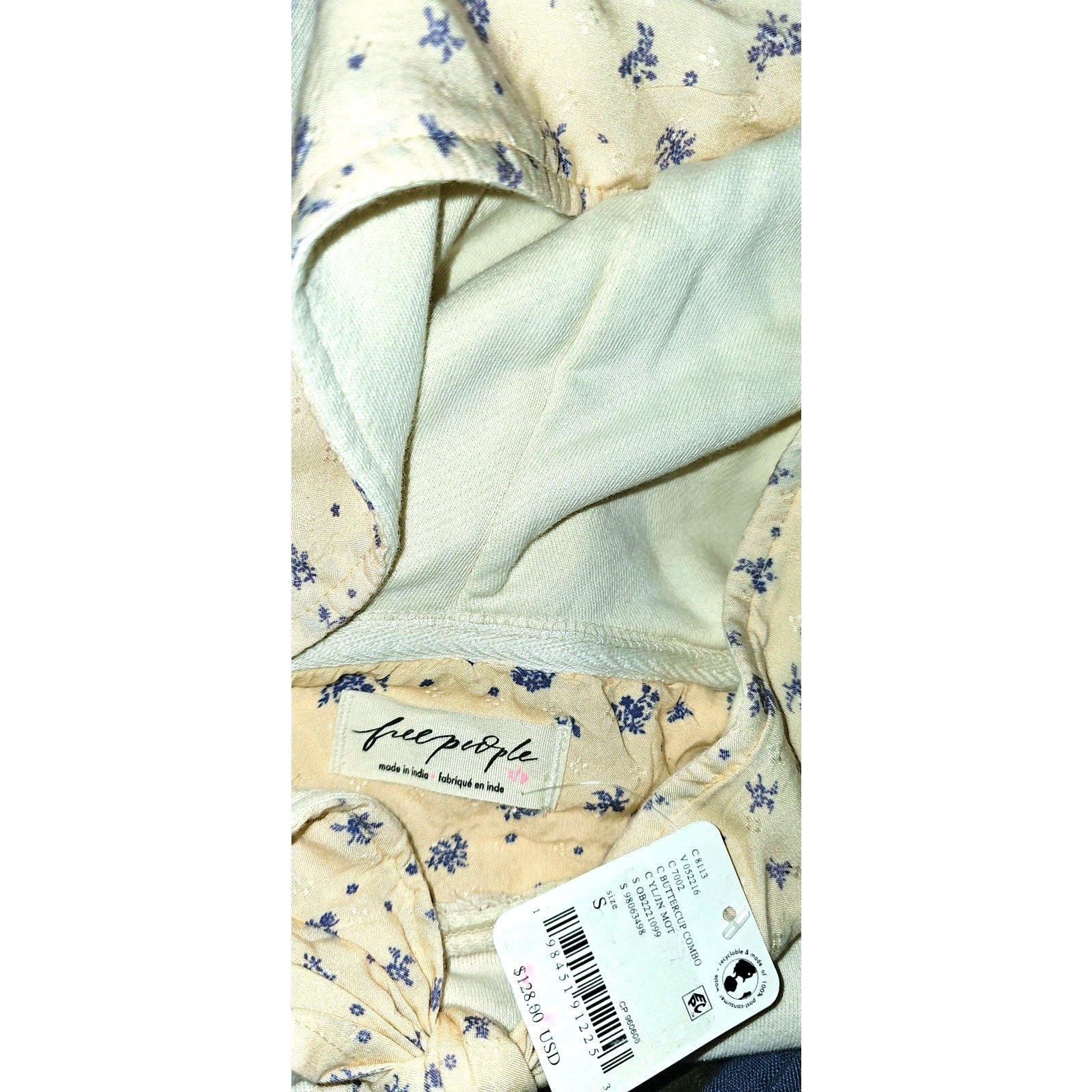 Free People Headscarf Hoodie $128 SMALL Buttercup Combo