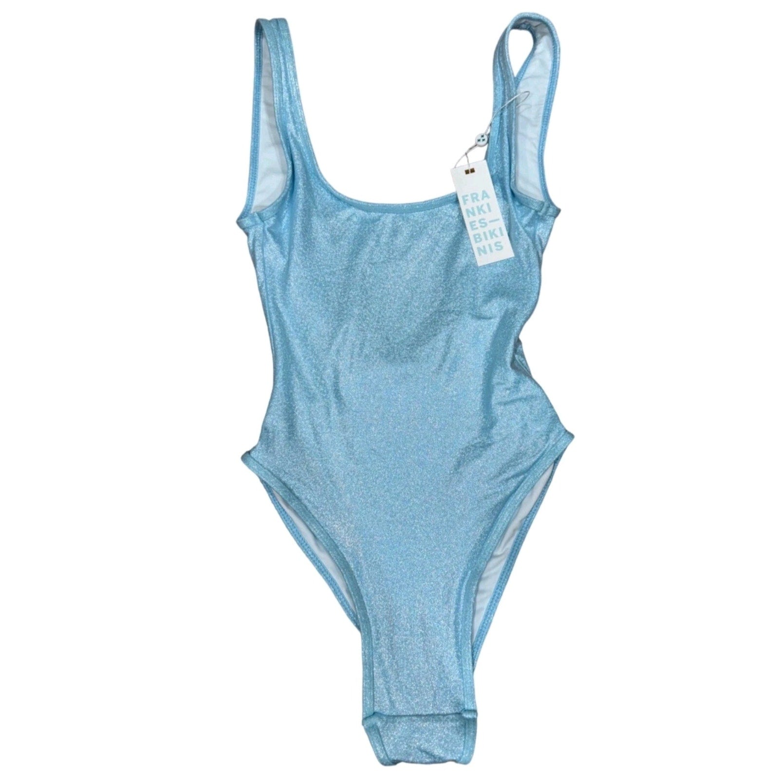 FREE PEOPLE Frankies Kyle One-Piece Swimsuit MEDIUM Cloud Chaser BLUE Free People